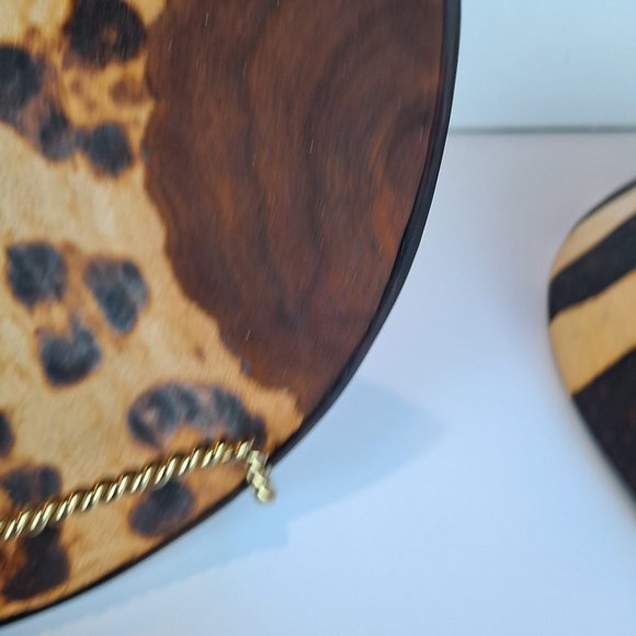 2 African Folk Art Handmade Wooden Bowls & Utensil w/Bone Handle - Picture 5 of 11